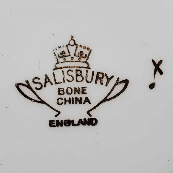 Salisbury Teacup and Saucer Blue Gold Vintage - Picture 8 of 10